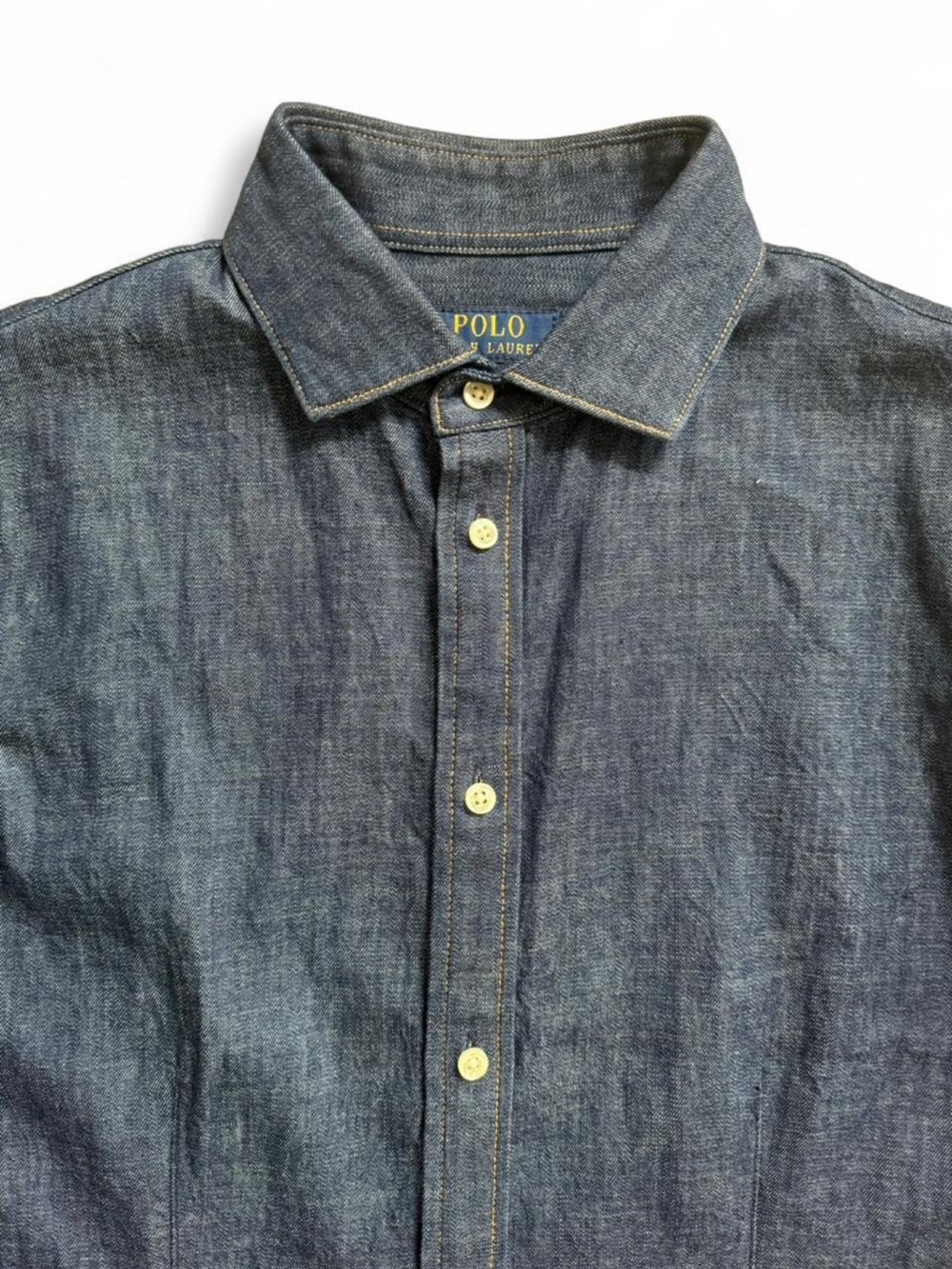 Polo Ralph Lauren denim shirt dress in a classic dark blue wash. - Picture 3 of 7